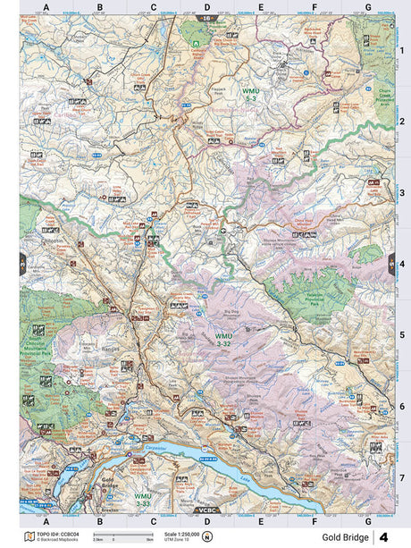 CCBC04 Wall Map - Gold Bridge - Backroad Maps