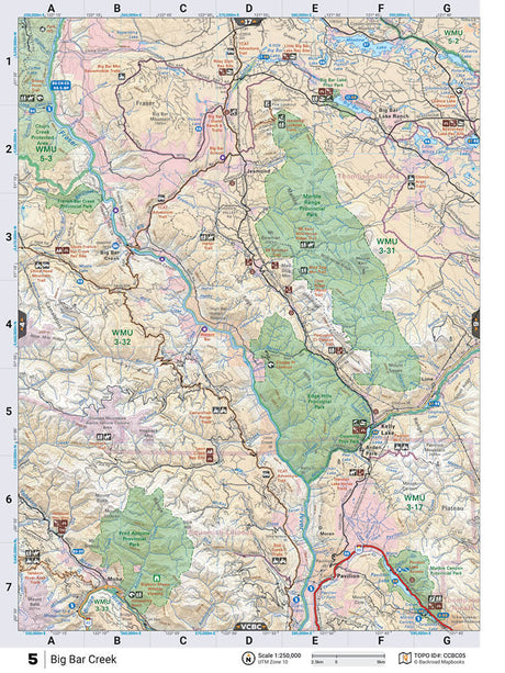 CCBC05 TOPO Map - Big Bar Creek - Backroad Maps