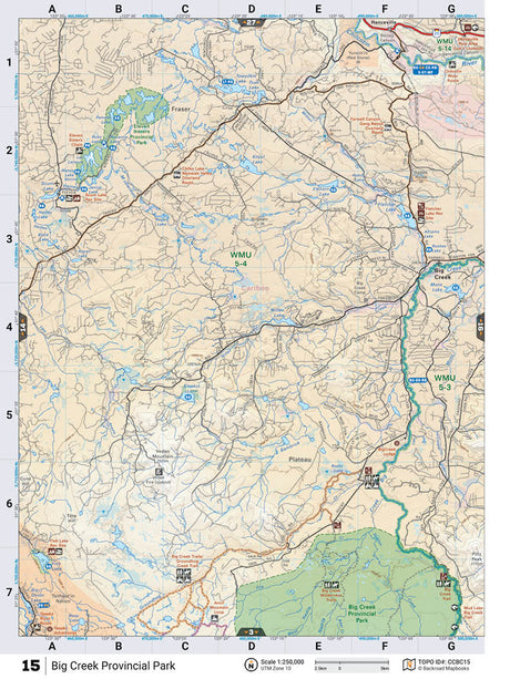 CCBC15 TOPO Map - Big Creek Provincial Park - Backroad Maps