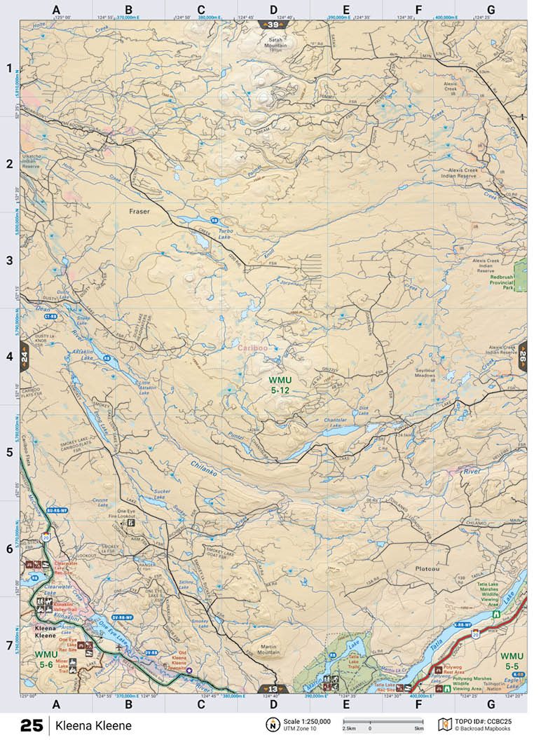 CCBC25 Wall Map - Kleena Kleene - Backroad Maps