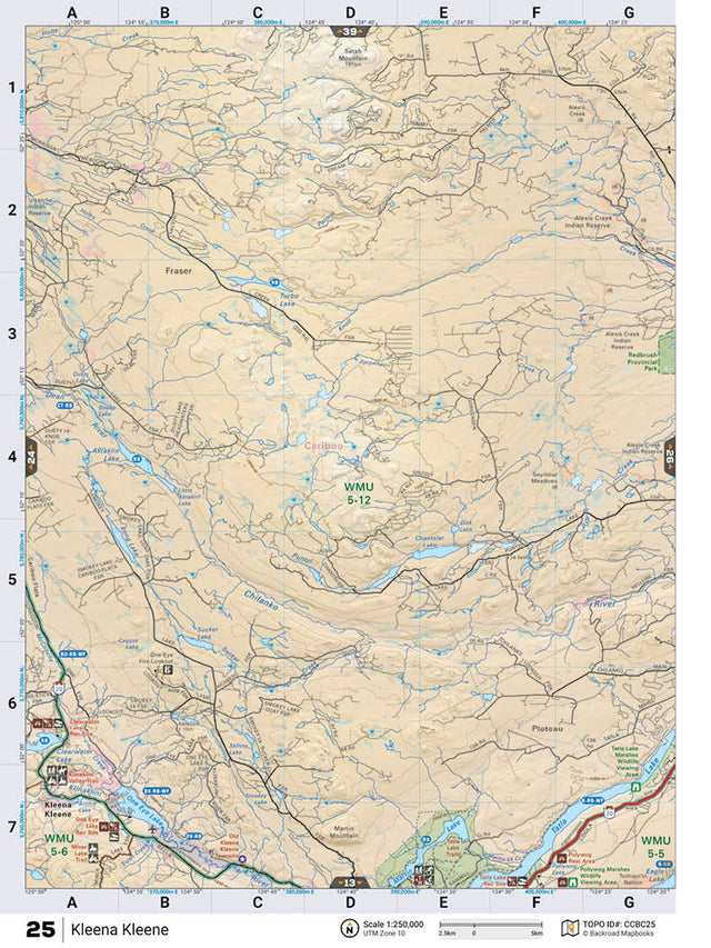 CCBC25 Wall Map - Kleena Kleene - Backroad Maps