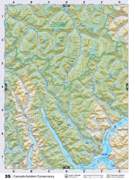 CCBC35 TOPO Map - Cascade-Sutslem Conservancy - Backroad Maps