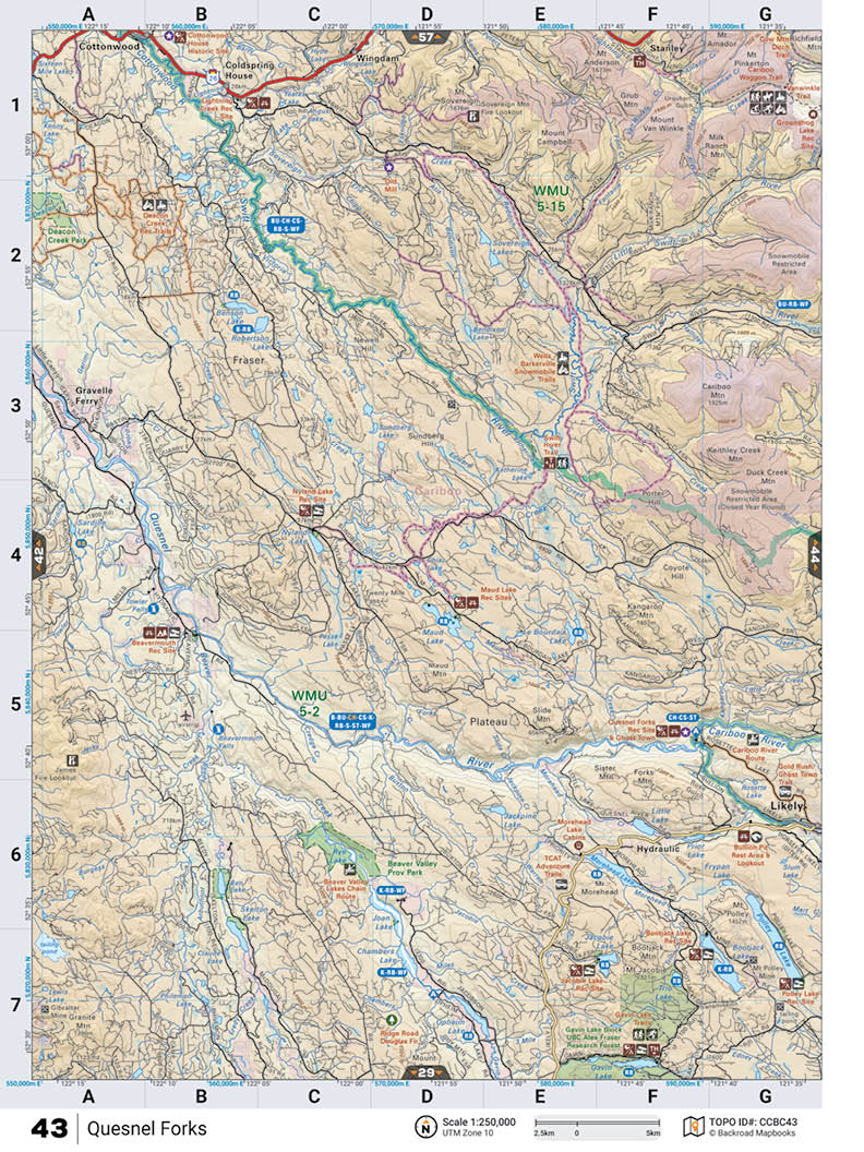 CCBC43 Wall Map - Quesnel Forks - Backroad Maps