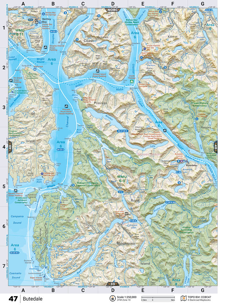 CCBC47 TOPO Map - Butedaleand - Backroad Maps