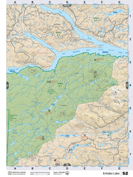 CCBC52 Wall Map - Entiako Lake - Backroad Maps