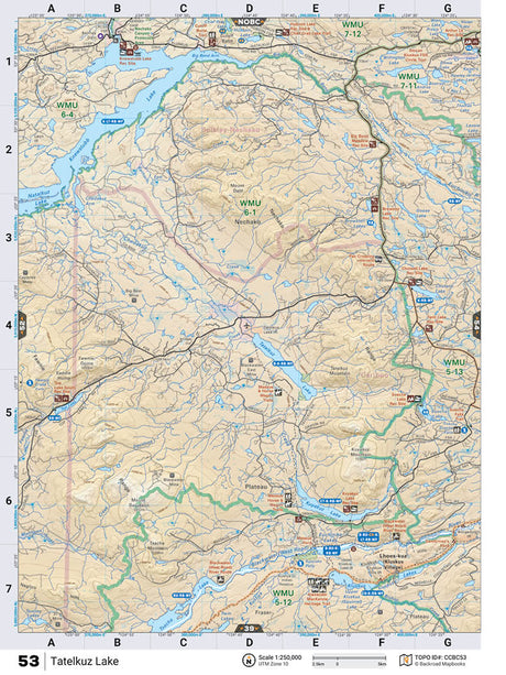 CCBC53 TOPO Map - Tatelkuz Lake - Backroad Maps