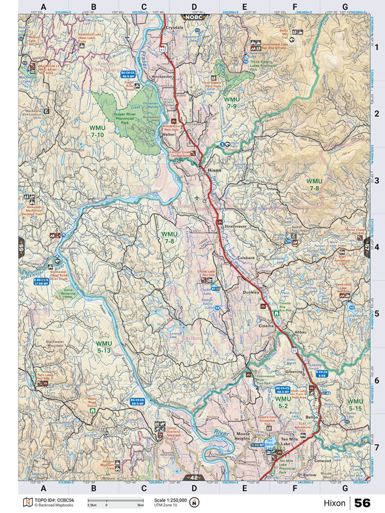 CCBC56 TOPO Map - Hixon - Backroad Maps