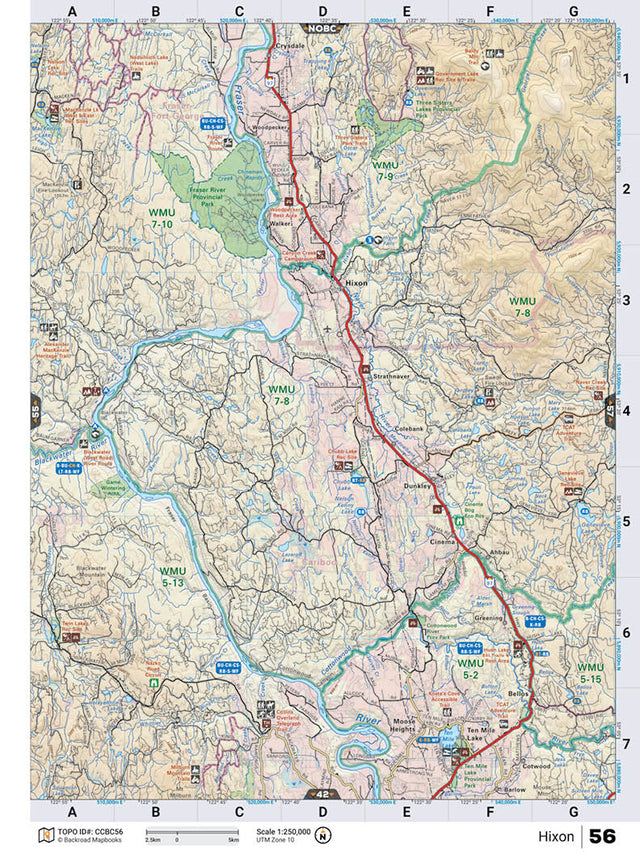 CCBC56 TOPO Map - Hixon - Backroad Maps
