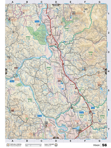 CCBC56 Wall Map - Hixon - Backroad Maps