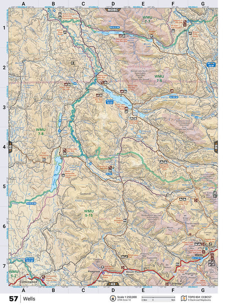 CCBC57 Wall Map - Wells - Backroad Maps