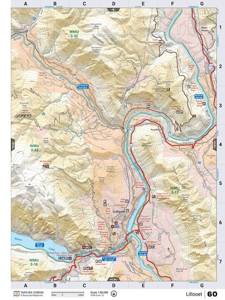 CCBC60 Wall Map - Lillooet - Backroad Maps