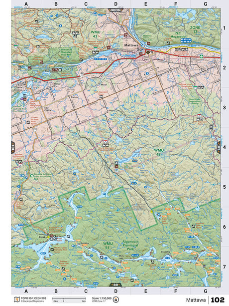 CCON102 Wall Map - Mattawa - Backroad Maps