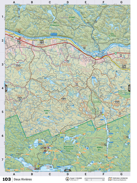 CCON103 TOPO Map - Deux RiviíÂres - Backroad Maps
