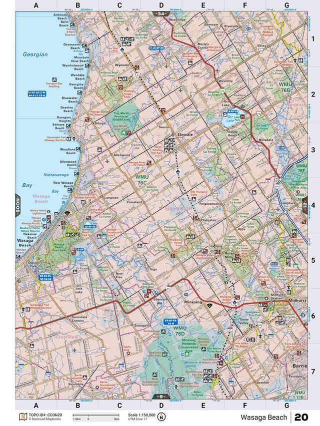 CCON20 TOPO Map - Wasaga Beach - Backroad Maps