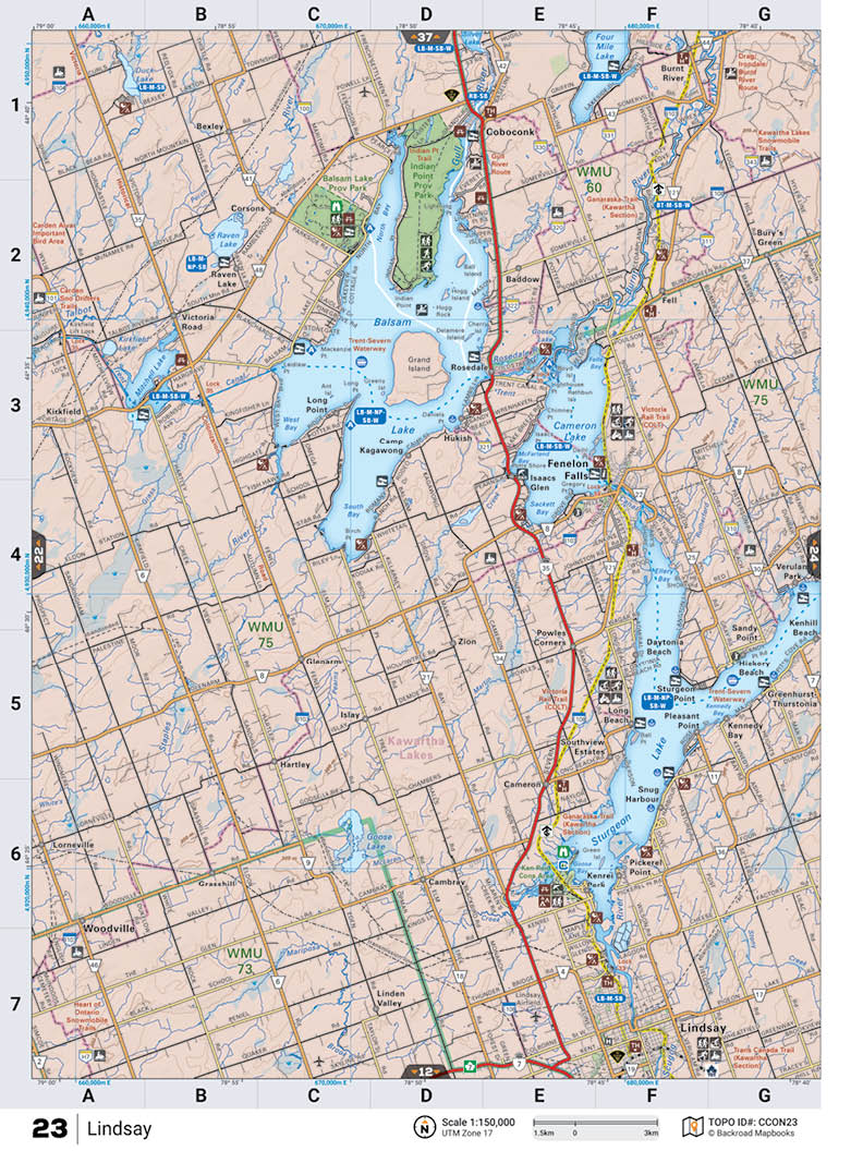 CCON23 TOPO Map - Lindsay - Backroad Maps
