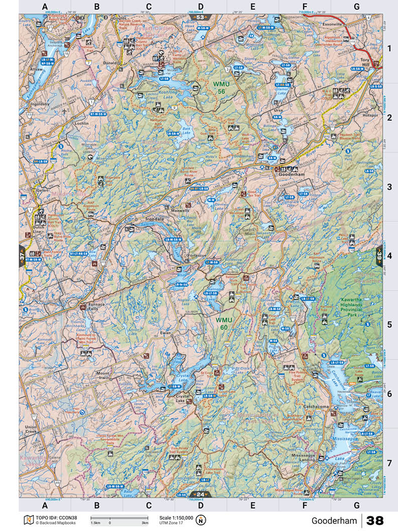 CCON38 Wall Map - Gooderham - Backroad Maps