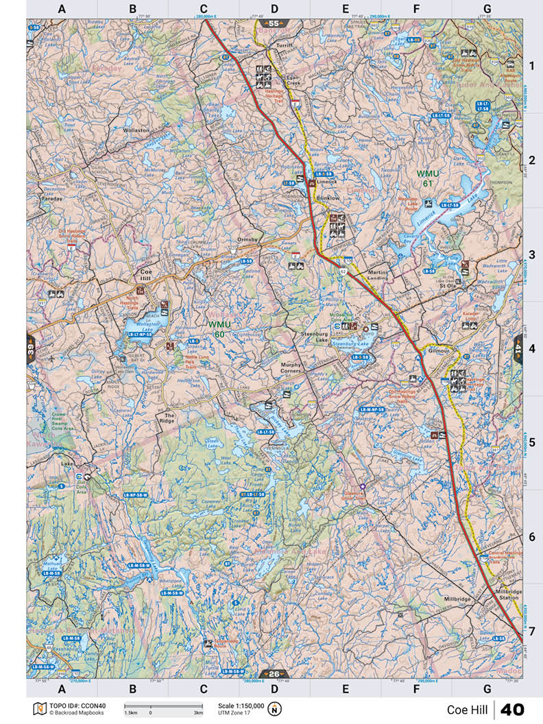 CCON40 Wall Map - Coe Hill – Backroad Maps