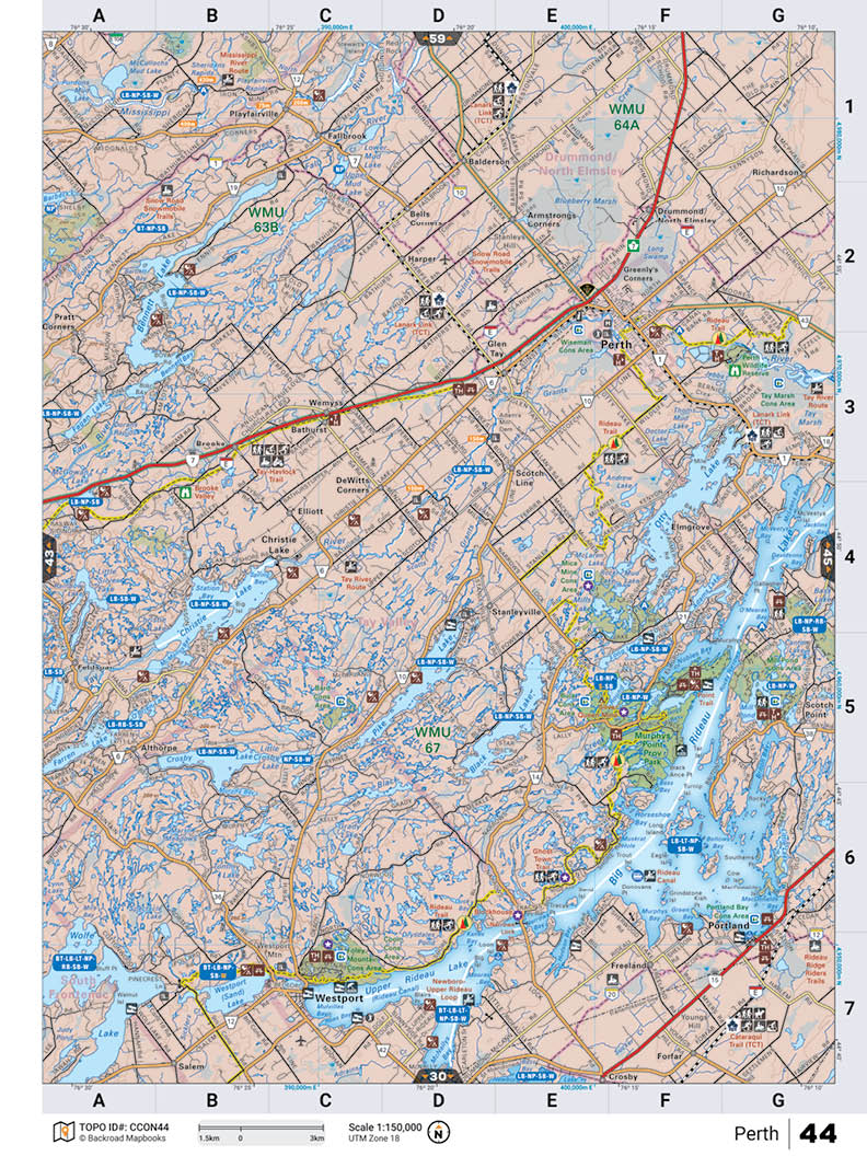 Perth Motorways Map CCON44 Wall Map - Perth – Backroad Maps