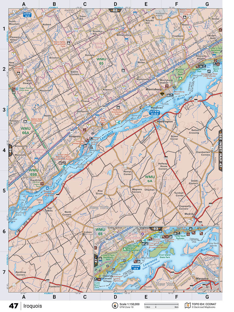 CCON47 Wall Map - Iroquois - Backroad Maps