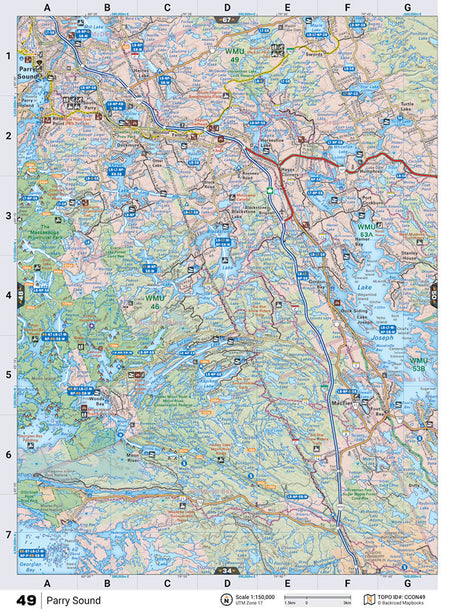 CCON49 TOPO Map - Parry Sound - Backroad Maps