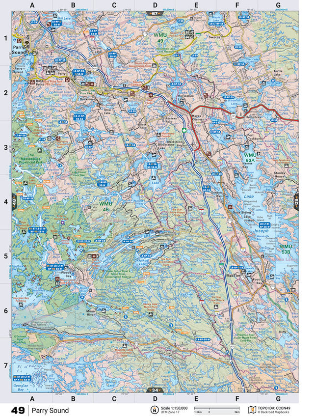 CCON49 TOPO Map - Parry Sound - Backroad Maps