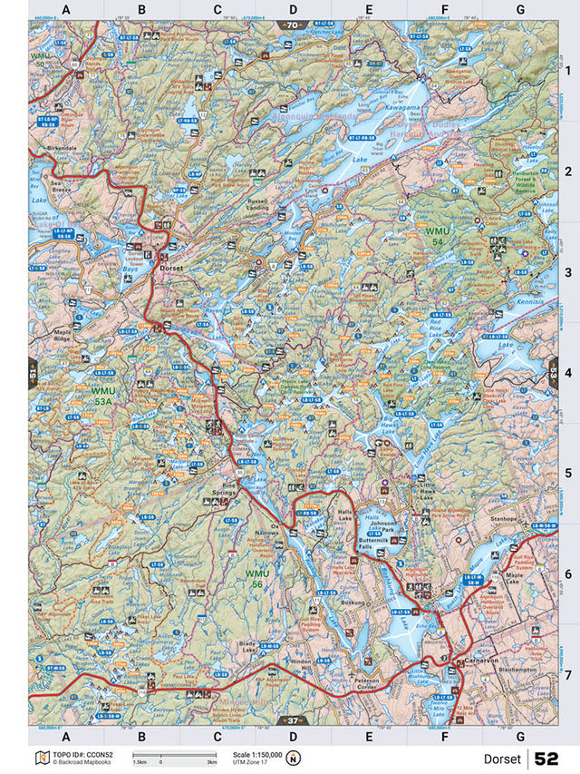 CCON52 Wall Map - Dorset - Backroad Maps