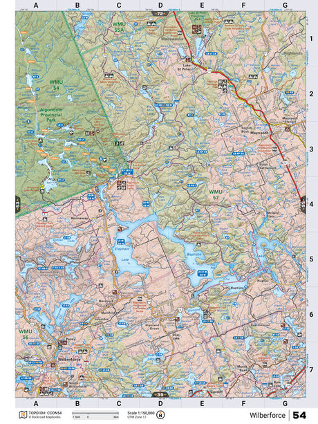CCON54 Wall Map - Wilberforce - Backroad Maps