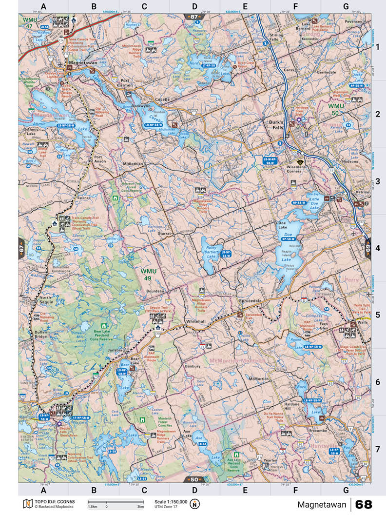 CCON68 Wall Map - Magnetawan - Backroad Maps