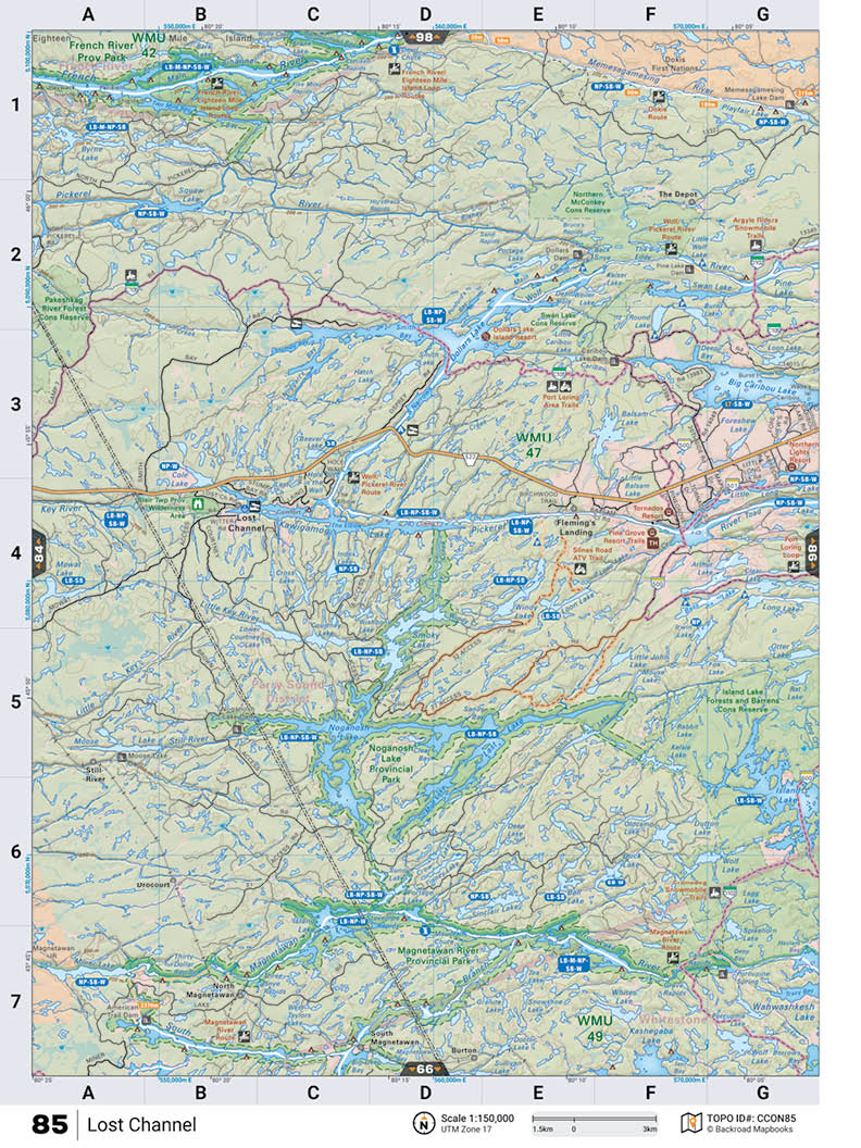 CCON85 Wall Map - Lost Channel - Backroad Maps
