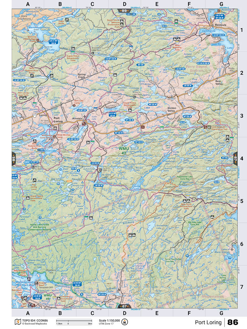 CCON86 Wall Map - Port Loring - Backroad Maps