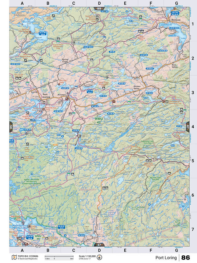 CCON86 Wall Map - Port Loring - Backroad Maps