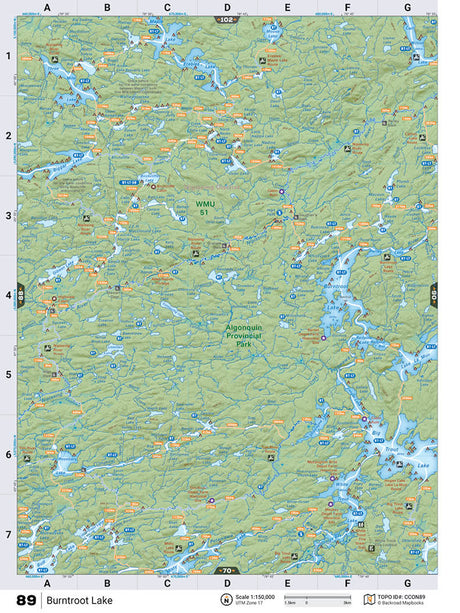 CCON89 Wall Map - Burntroot Lake - Backroad Maps
