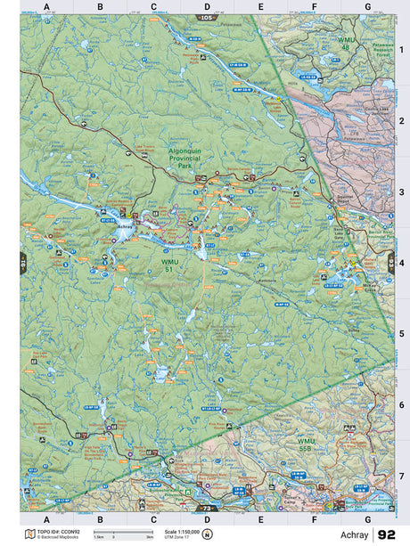 CCON92 TOPO Map - Achray - Backroad Maps