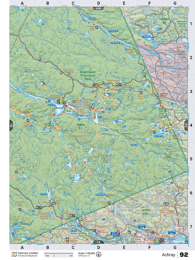 CCON92 Wall Map - Achray - Backroad Maps