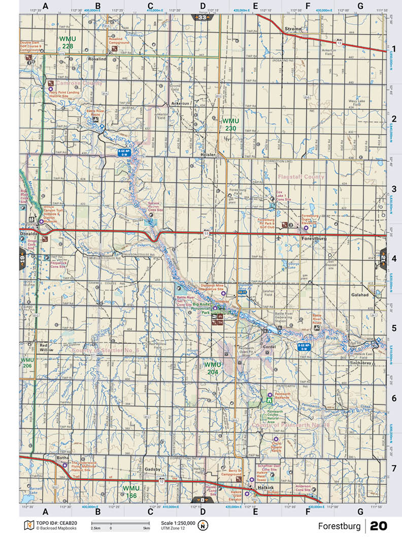 CEAB20 TOPO Map - Forestburg - Backroad Maps