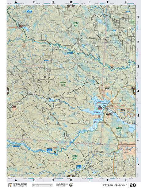 CEAB28 TOPO Map - Brazeau Reservoir - Backroad Maps