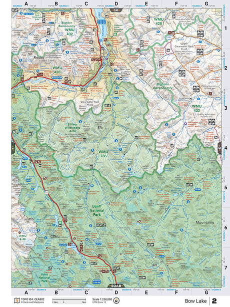CEAB2 TOPO Map - Bow Lake - Backroad Maps