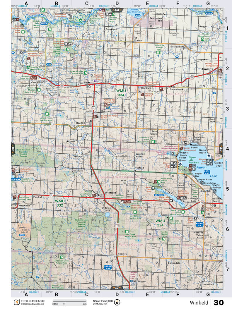 CEAB30 Wall Map - Winfield - Backroad Maps