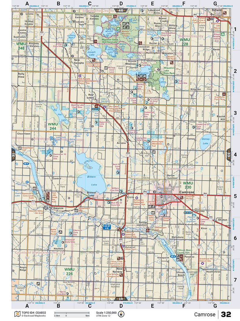 CEAB32 TOPO Map - Camrose - Backroad Maps
