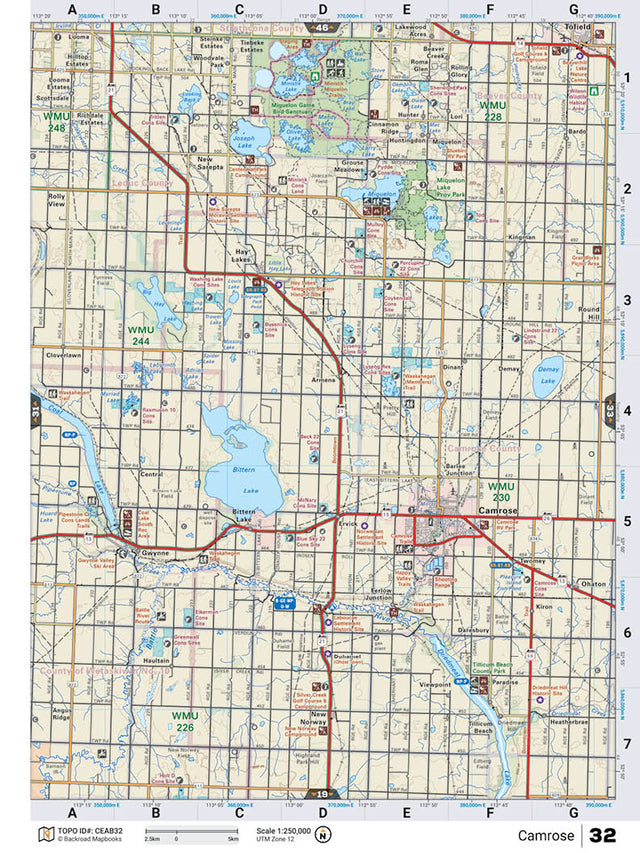 CEAB32 TOPO Map - Camrose - Backroad Maps