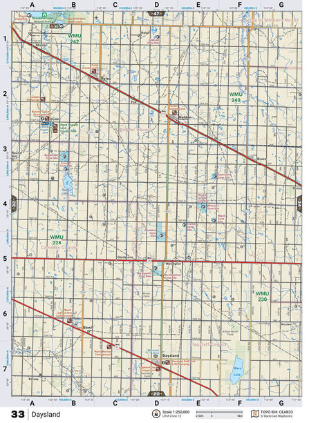 CEAB33 TOPO Map - Daysland - Backroad Maps