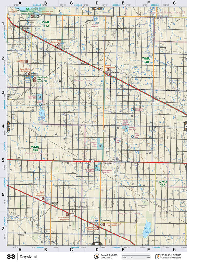 CEAB33 TOPO Map - Daysland - Backroad Maps
