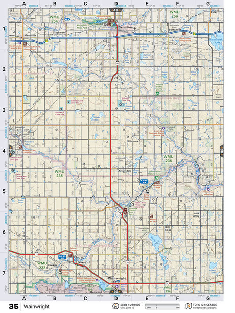 CEAB35 TOPO Map - Wainwright - Backroad Maps