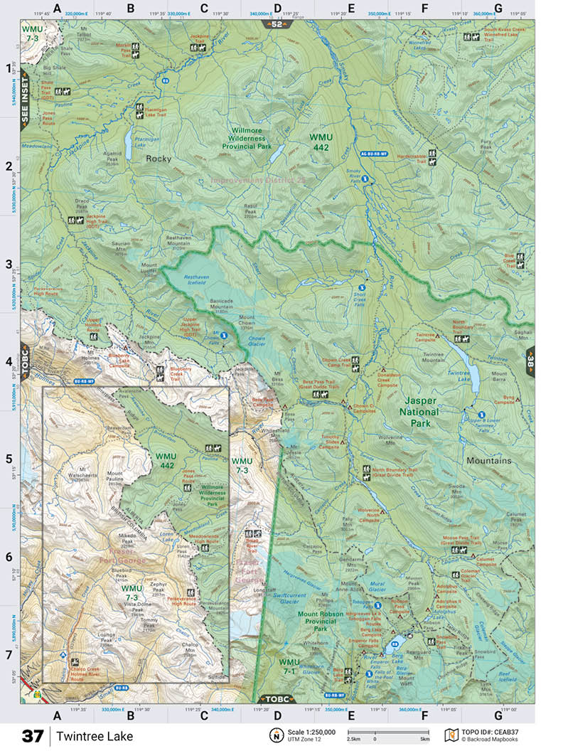 CEAB37 TOPO Map - Twintree Lake - Backroad Maps