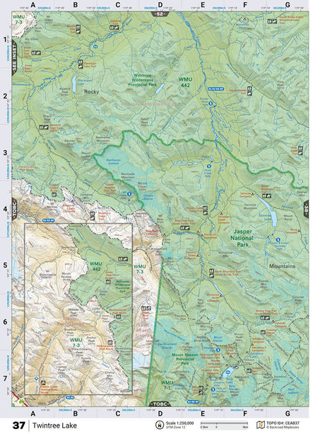 CEAB37 TOPO Map - Twintree Lake - Backroad Maps