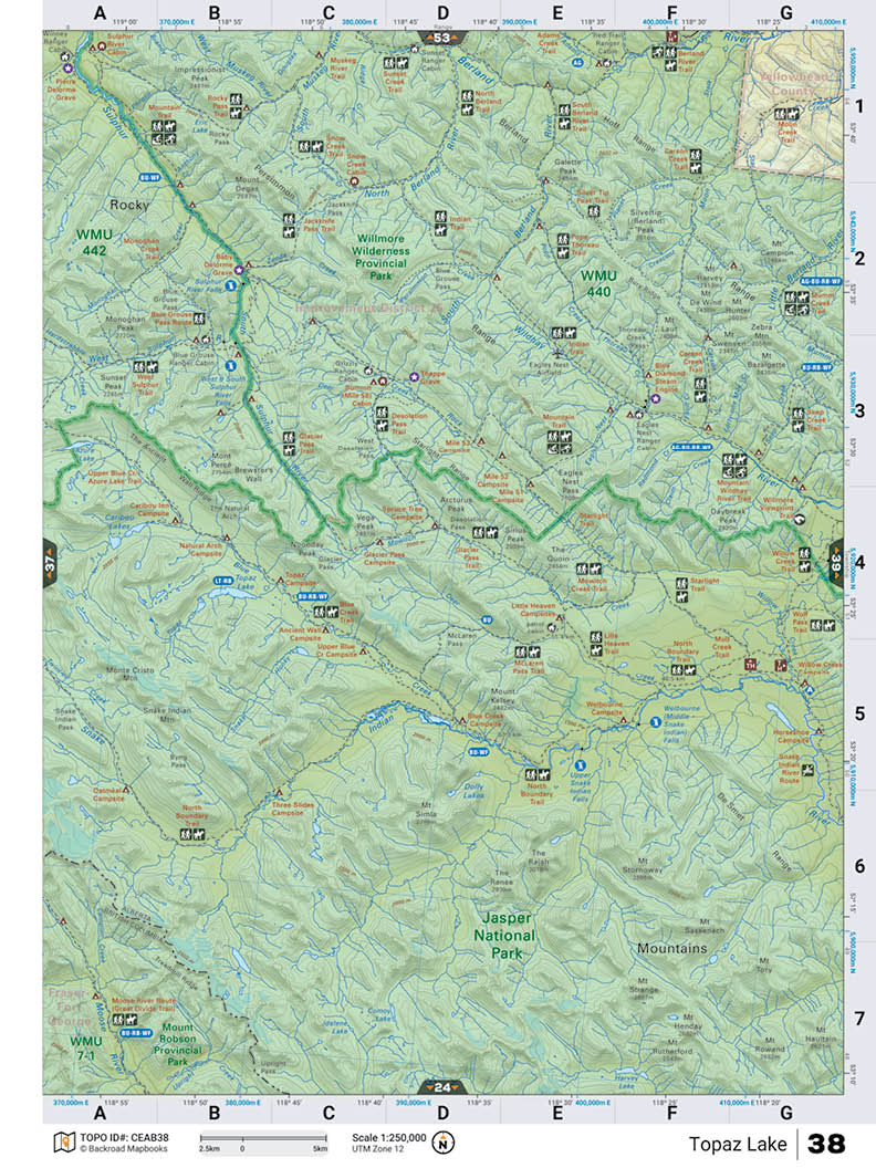 CEAB38 TOPO Map - Topaz Lake - Backroad Maps