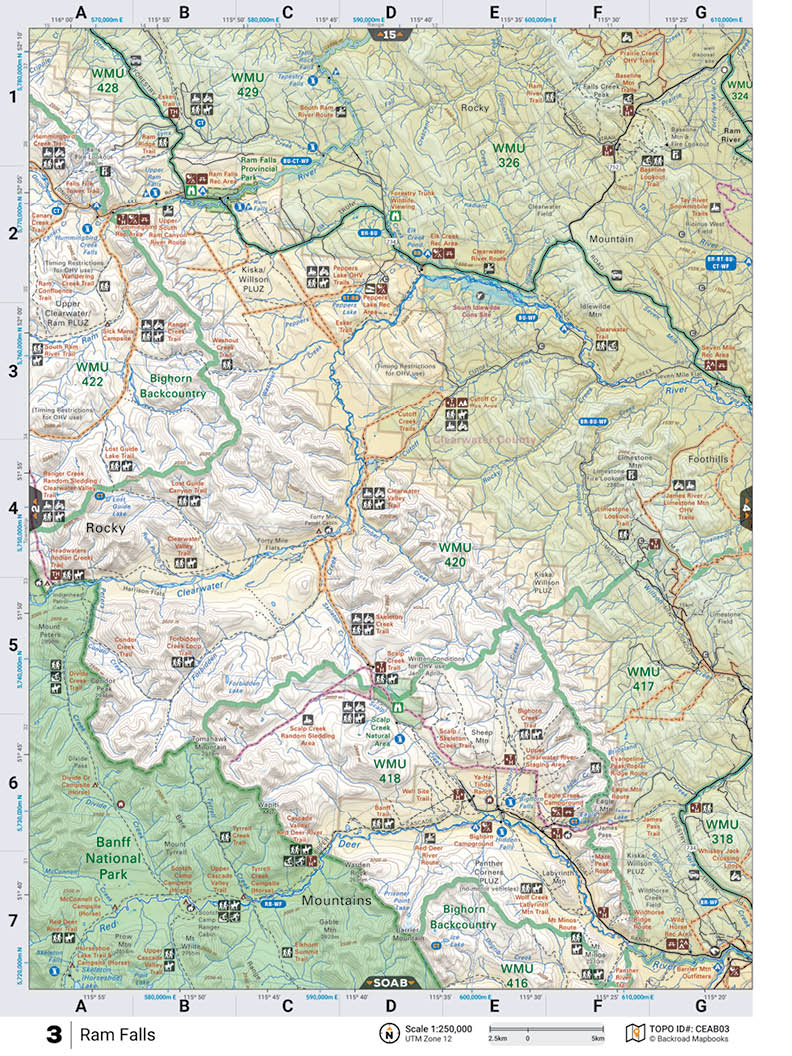 CEAB3 Wall Map - Ram Falls - Backroad Maps