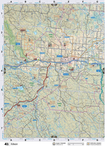 CEAB41 TOPO Map - Edson - Backroad Maps