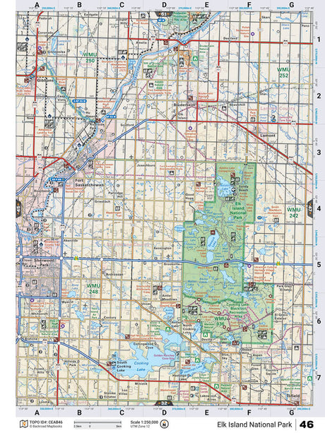 CEAB46 TOPO Map - Elk Island National Park - Backroad Maps