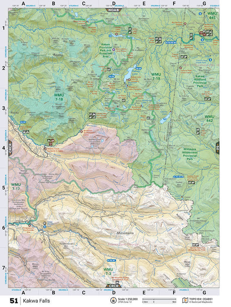 CEAB51 TOPO Map - Kakwa Falls - Backroad Maps
